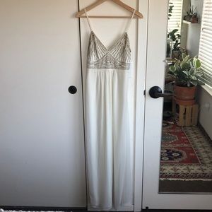 Beautiful off-white dress with beaded detail